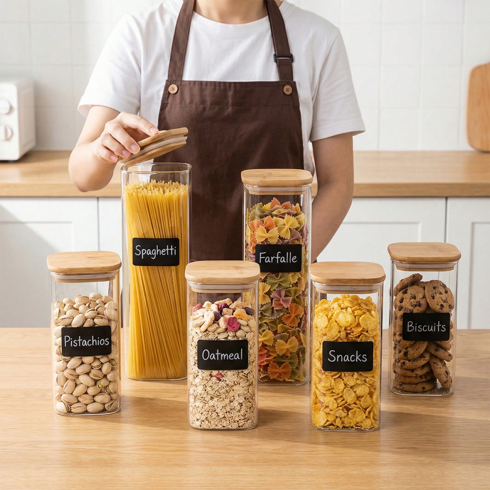 Food Storage Canister - 6/12pcs Glass Food Storage Containers With