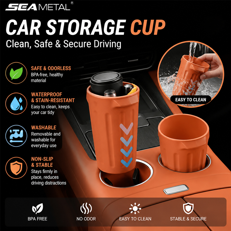 Food Storage With Colander - SEAMETAL Car Trash Can Food-Grade Silicone