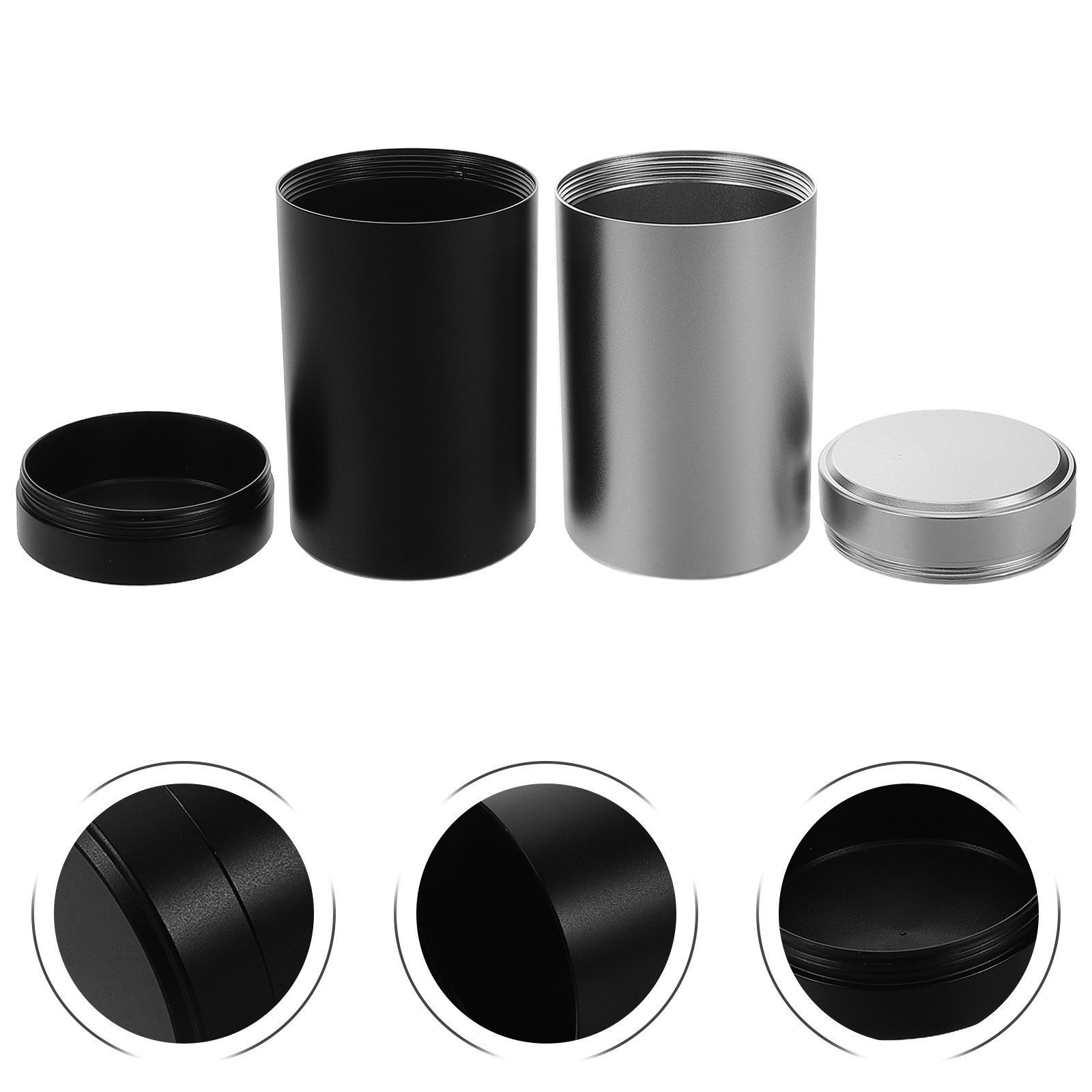 Food Storage Jars Plastic - 2Pcs Metal Jar Set Aluminum Alloy