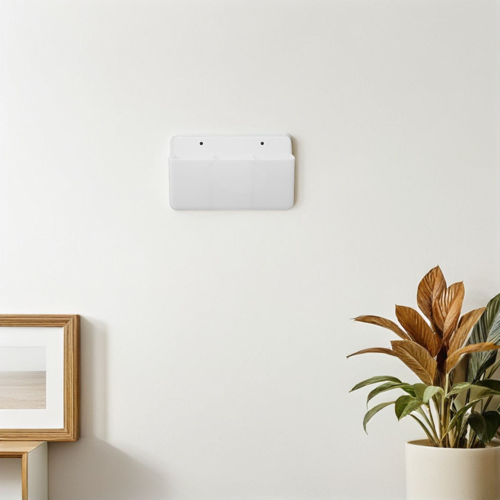 Food Storage Plastic Boxes - Wall Mounted Adhesive Remote Holder 3-Grid
