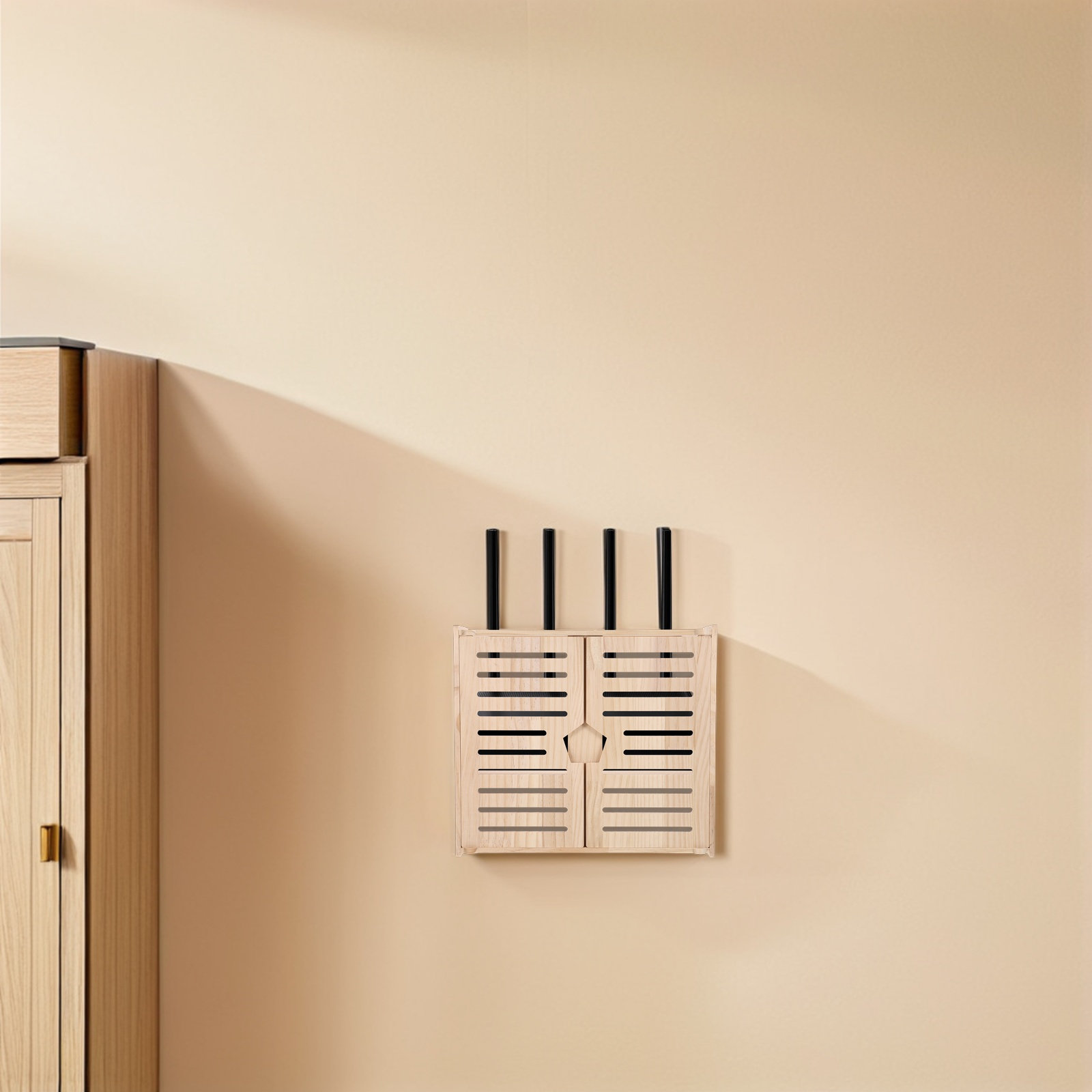 Food Storage Management - Wood Router Organizer Box 2-Layer Wall