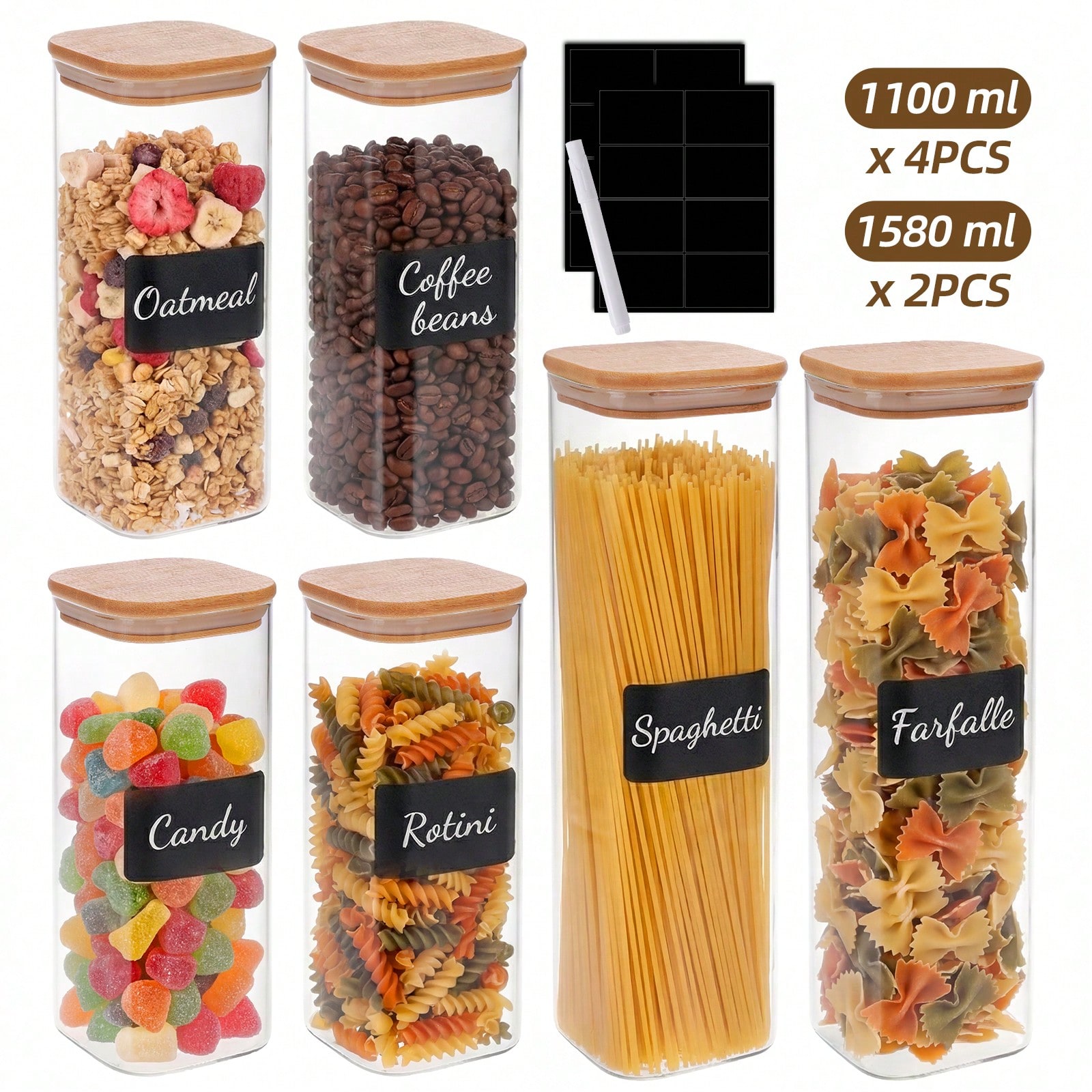 6/12pcs Glass Food Storage Con - Food Storage Canister review and price