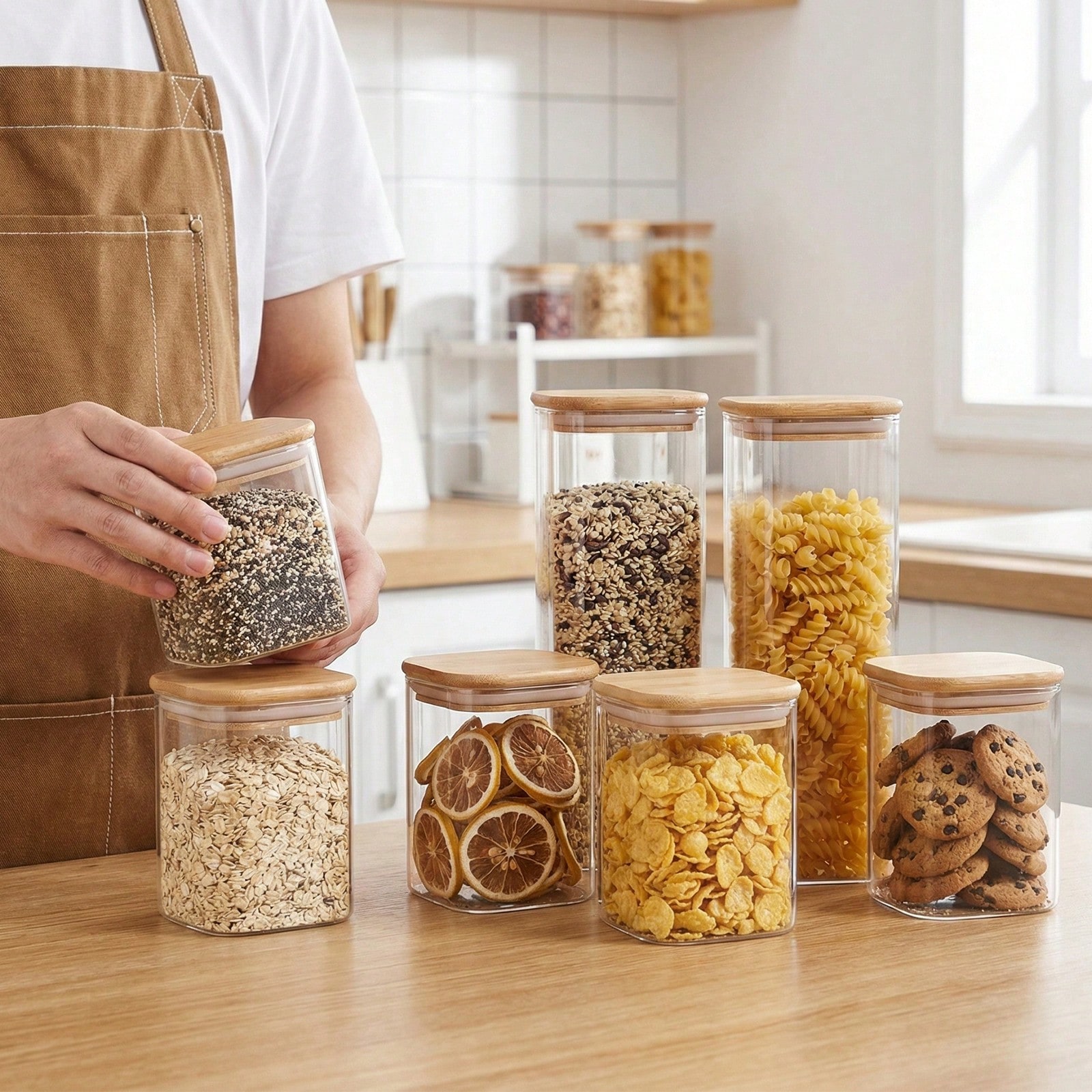 6/12pcs Glass Food Storage Con - Food Storage Canister review and price