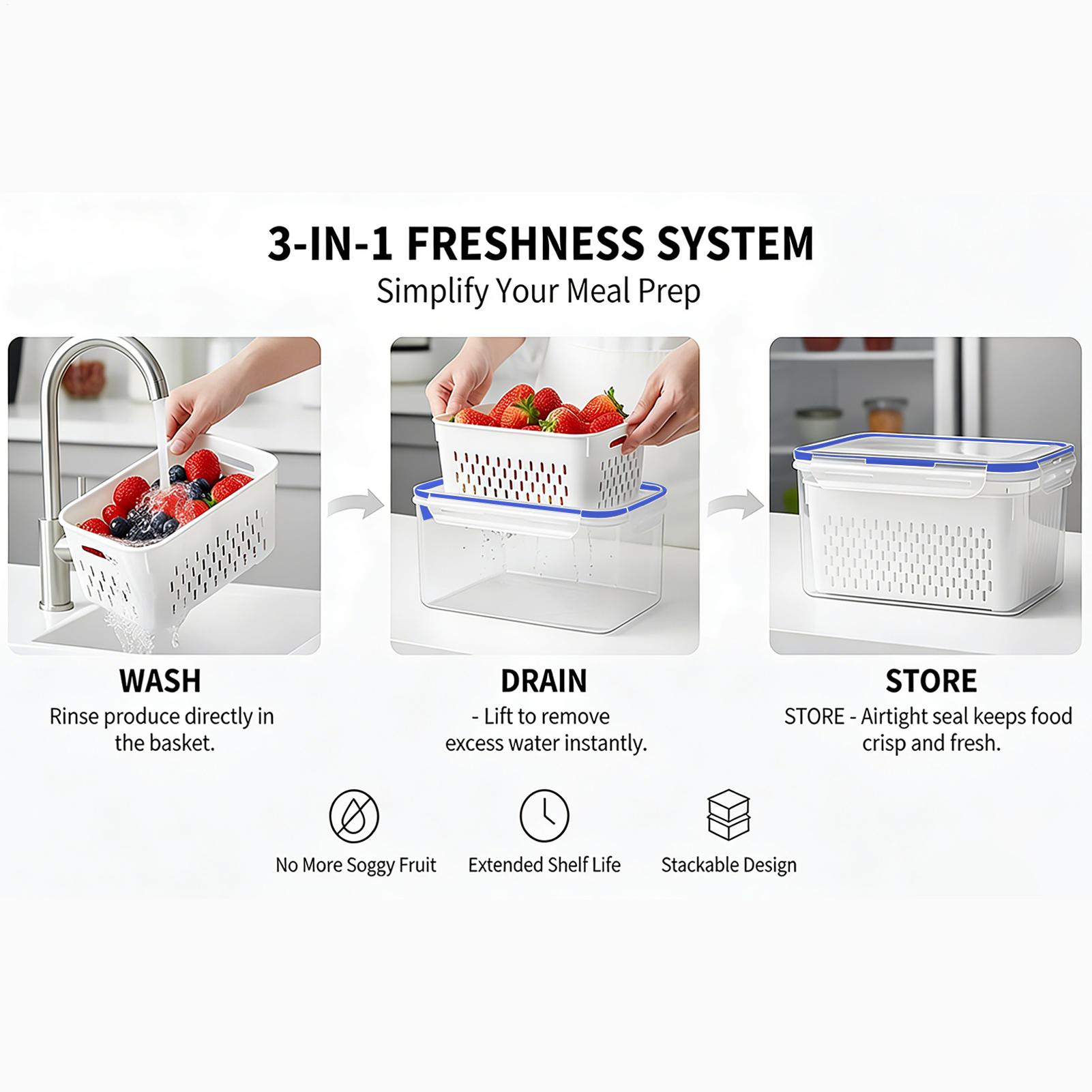 4 In 1 Food Storage Container  - Food Storage With Colander review and price