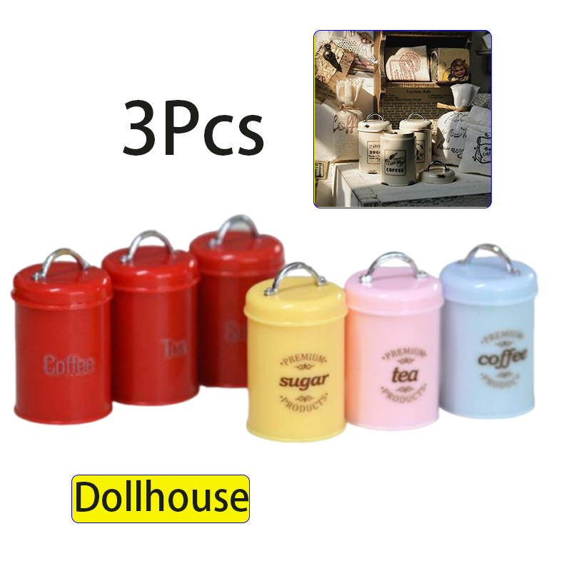 3Pcs Miniature Dollhouse Mini  - Food Storage For review and price