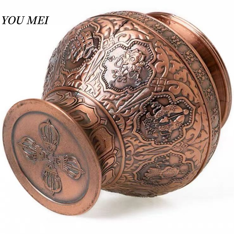 Tibetan-Style Jar,Engraving Ti - Food Storage Metal Box review and price