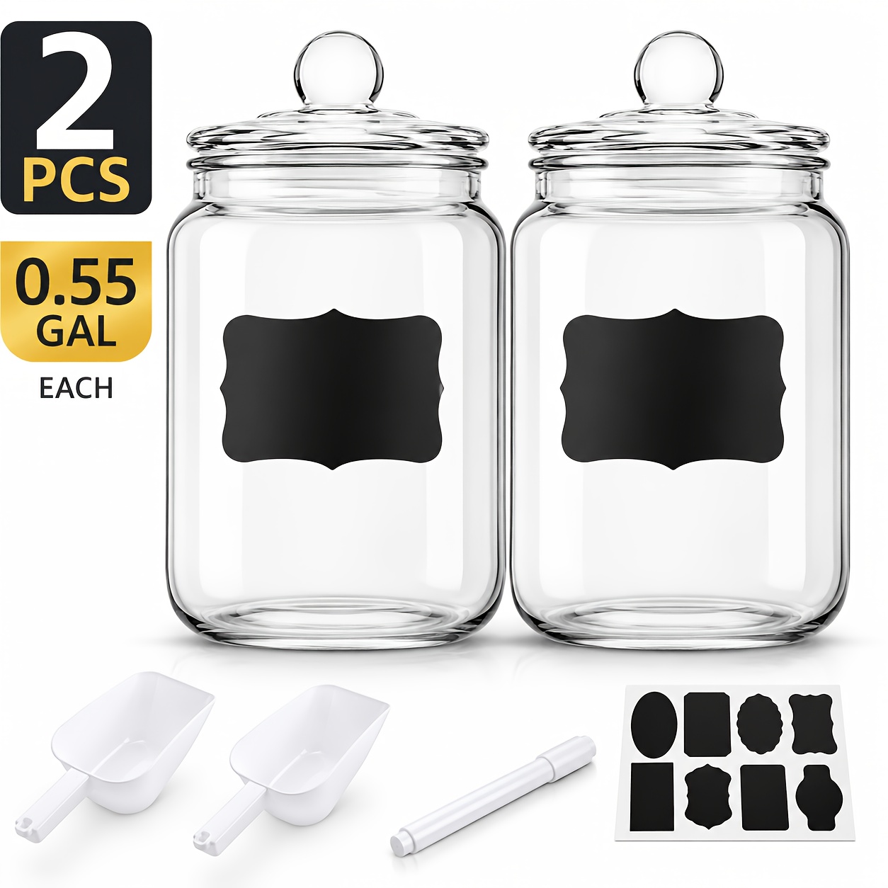 2pcs Glass Pantry Jar with Cla - Food Storage Canister review and price