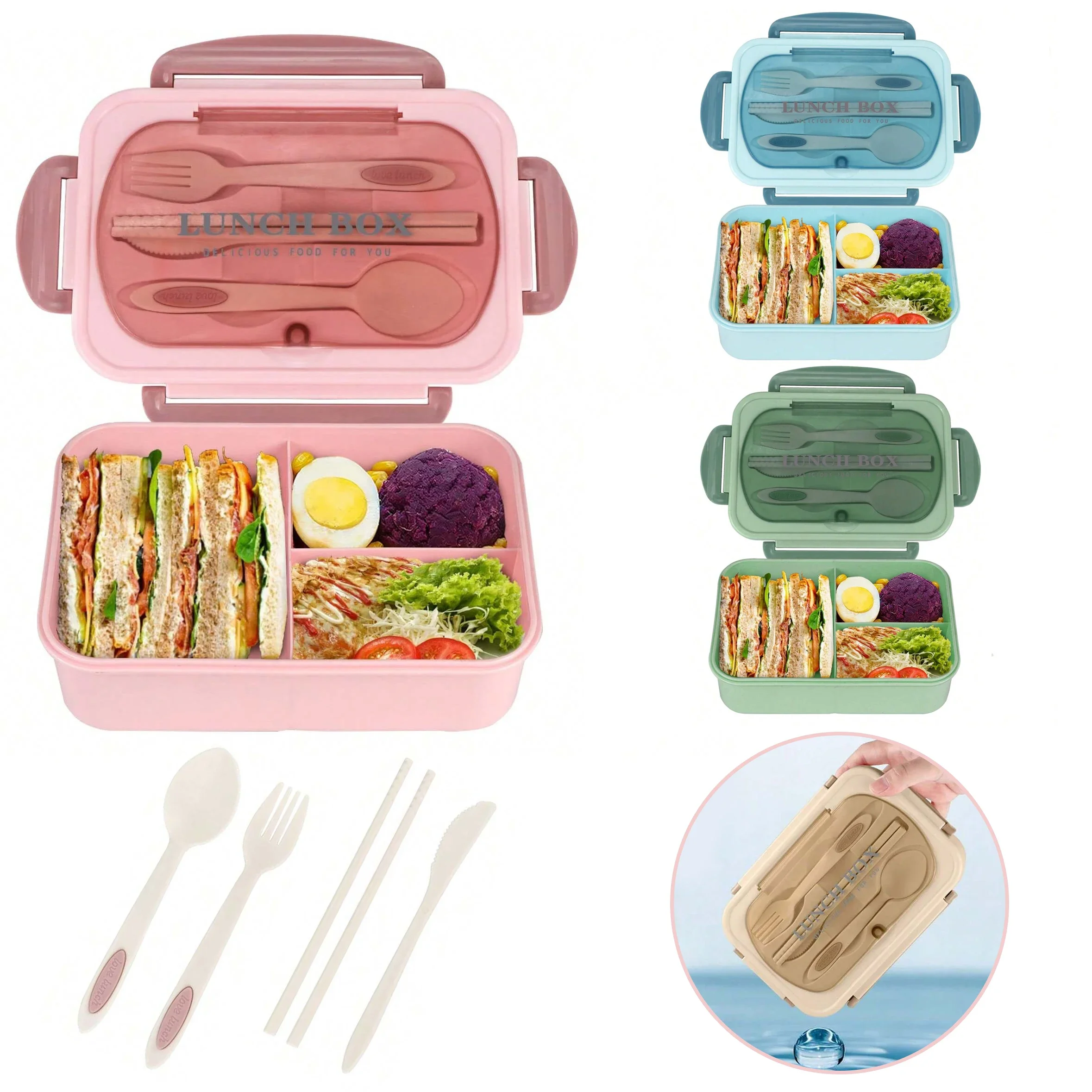 Adult Bento Box with 3 Compart - Food Storage Safety review and price