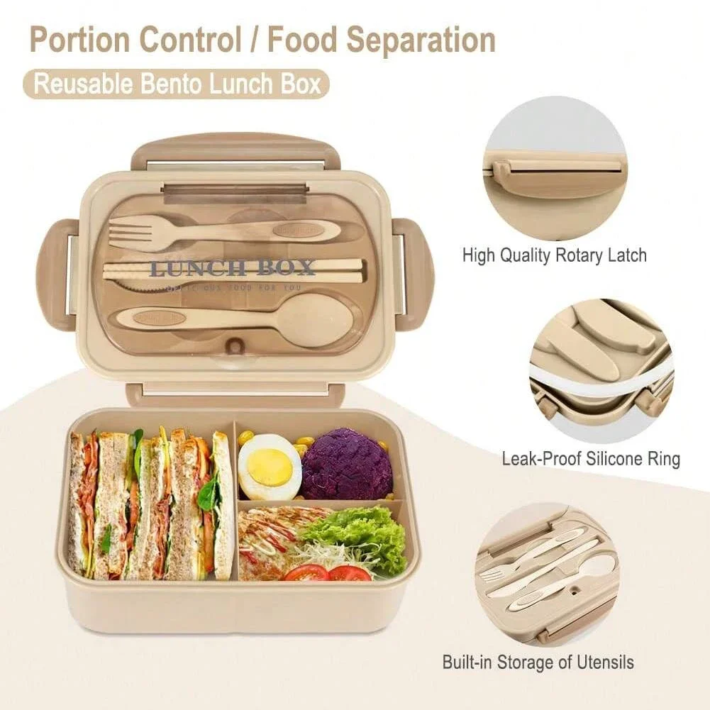 Adult Bento Box with 3 Compart - Food Storage Safety review and price