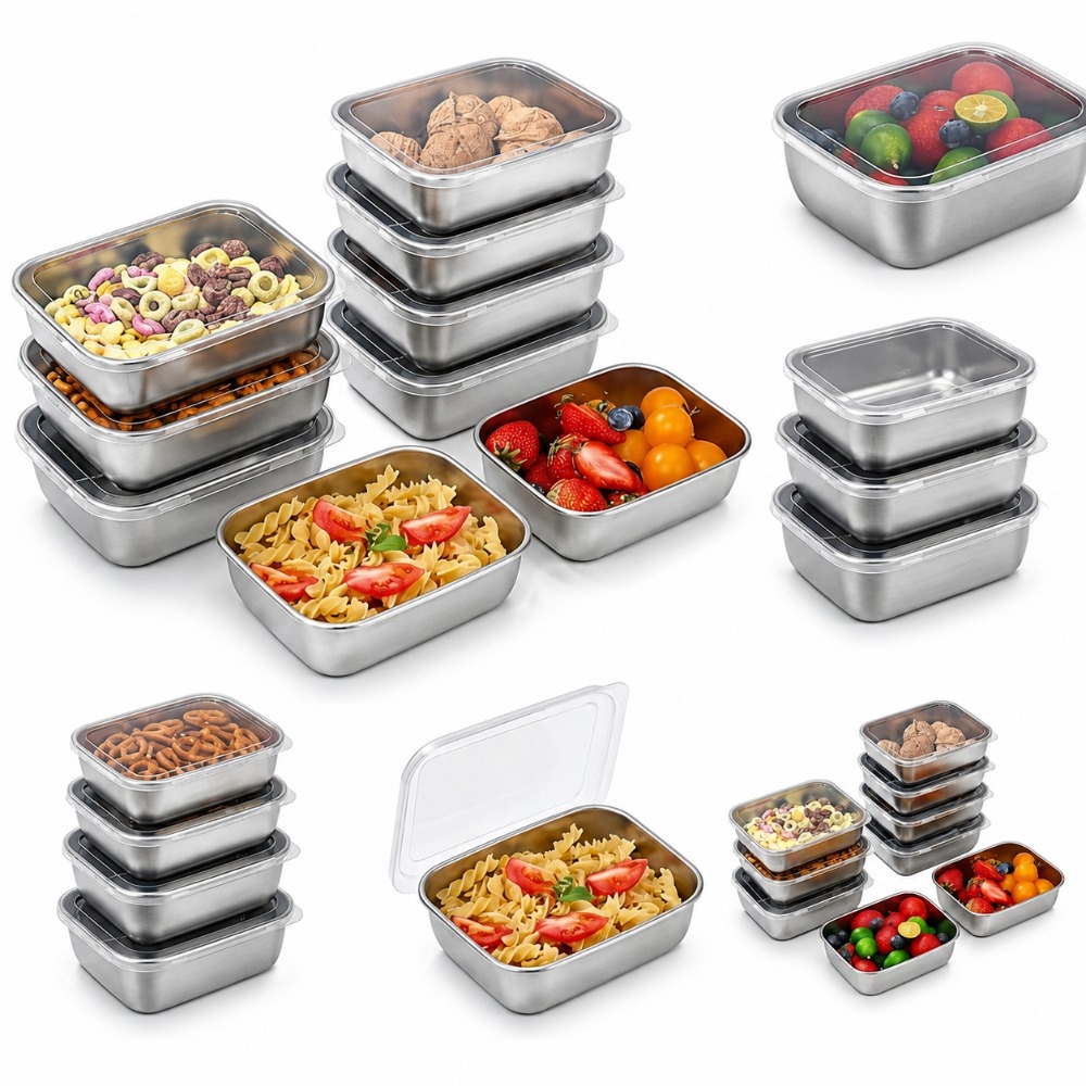 6PCS Stainless Steel Food Stor - Food Storage Metal Box review and price