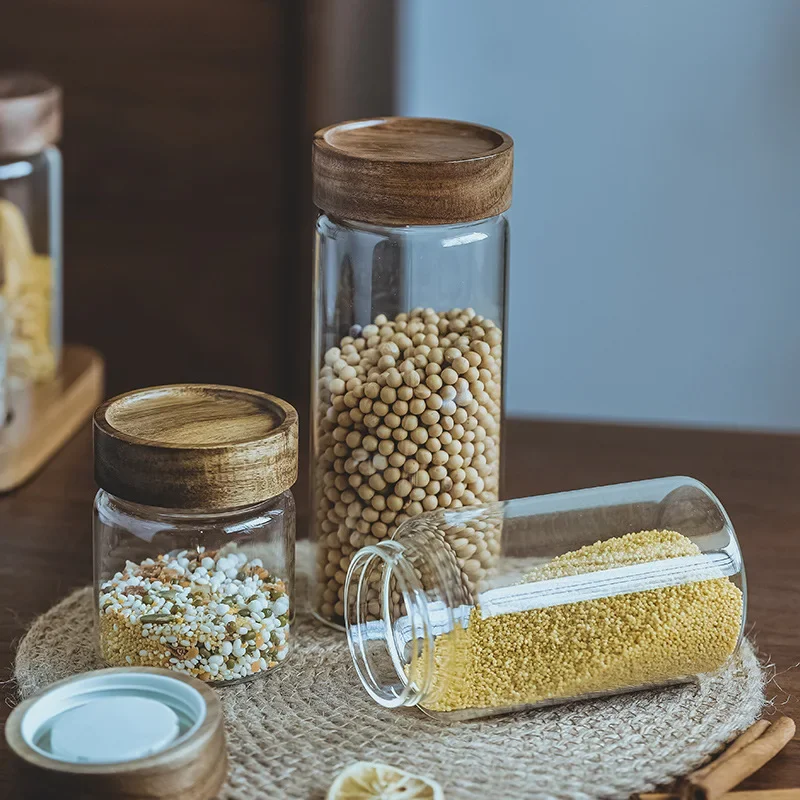 Wood Lid Orgnizer Glass Airtig - Food Storage Jars Airtight review and price