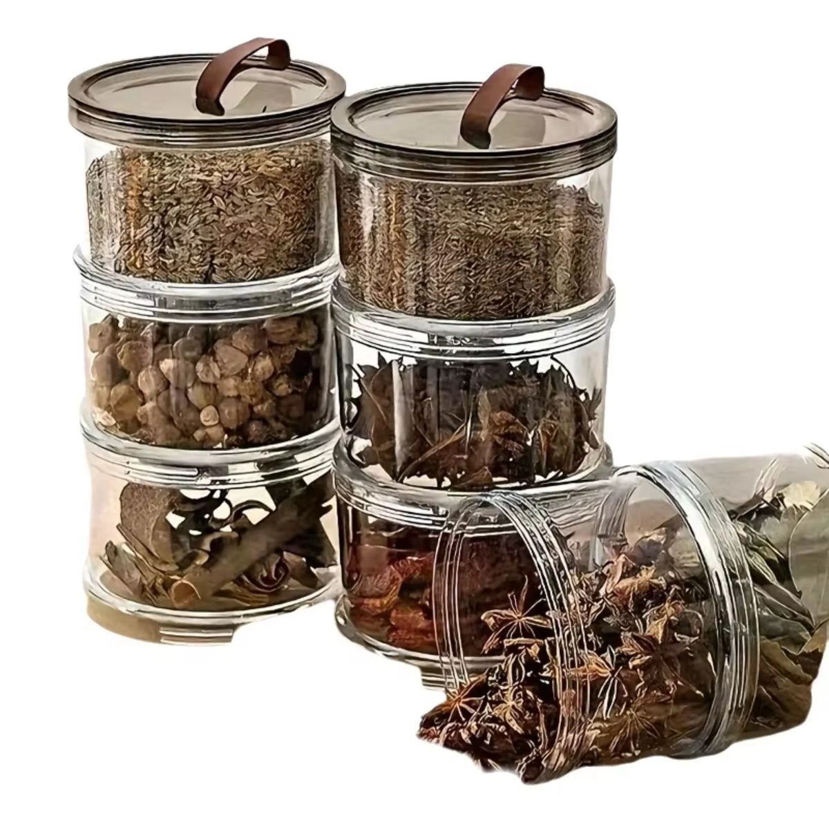 3-Layer Round Handheld Spice B - Food Storage Jars Plastic review and price