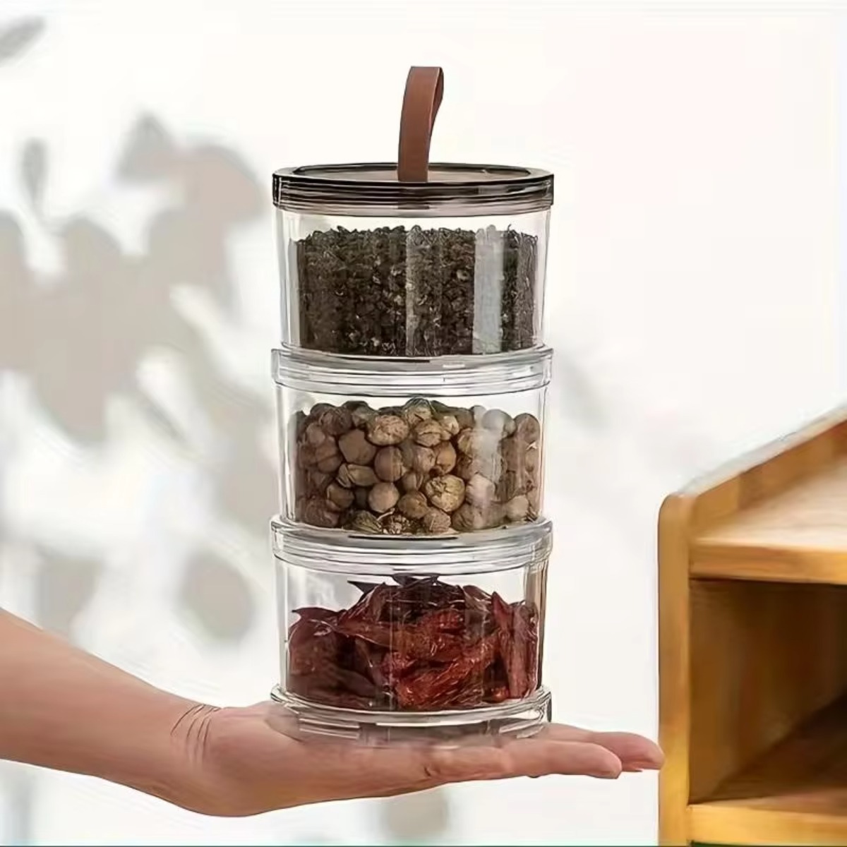 3-Layer Round Handheld Spice B - Food Storage Jars Plastic review and price