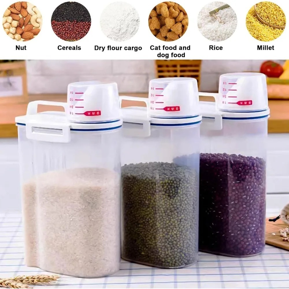 Rice Dry Food Storage Containe - Food Storage Jars Plastic review and price