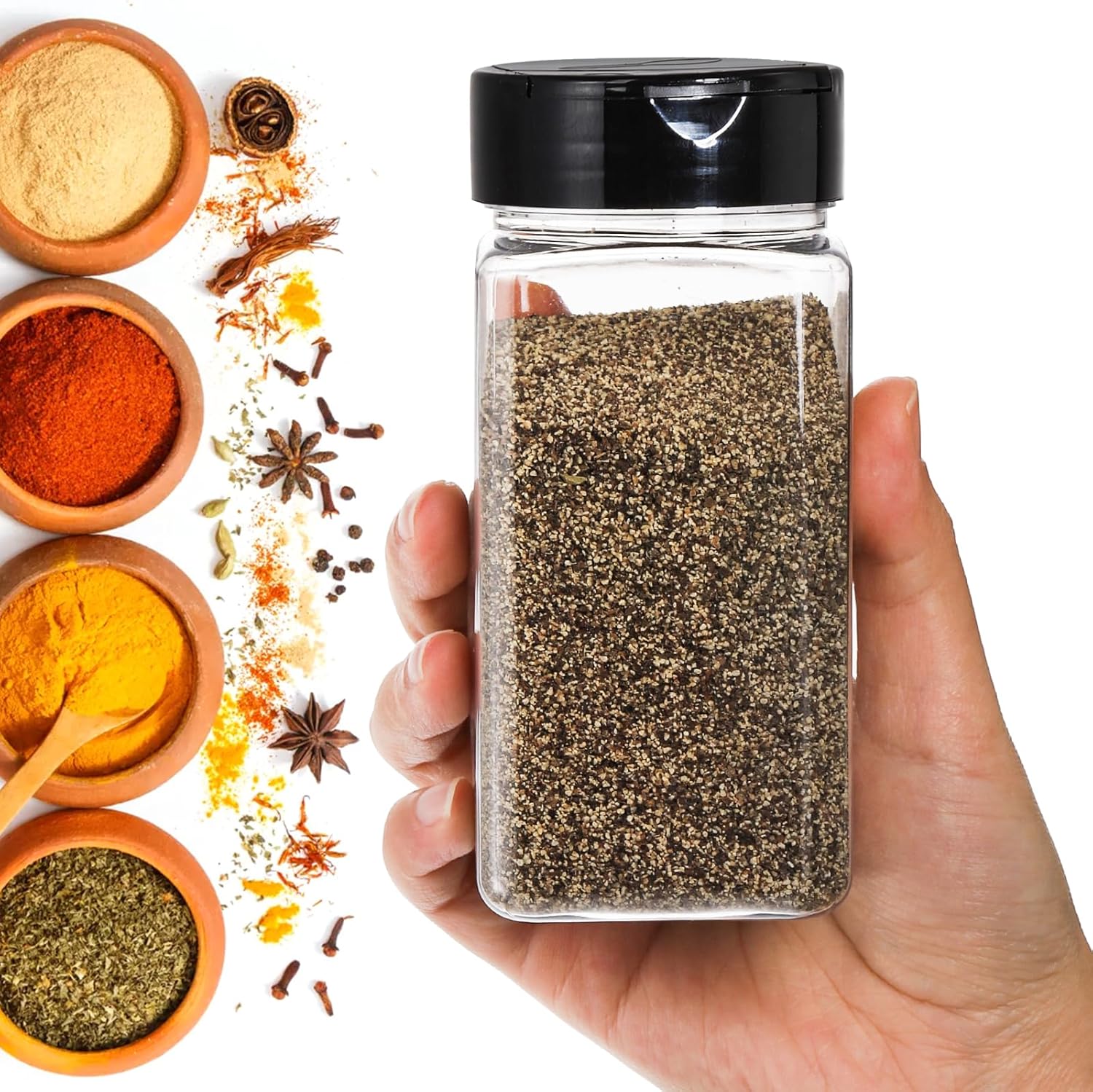 Square Large Plastic Spice Jar - Food Storage Jars Plastic review and price