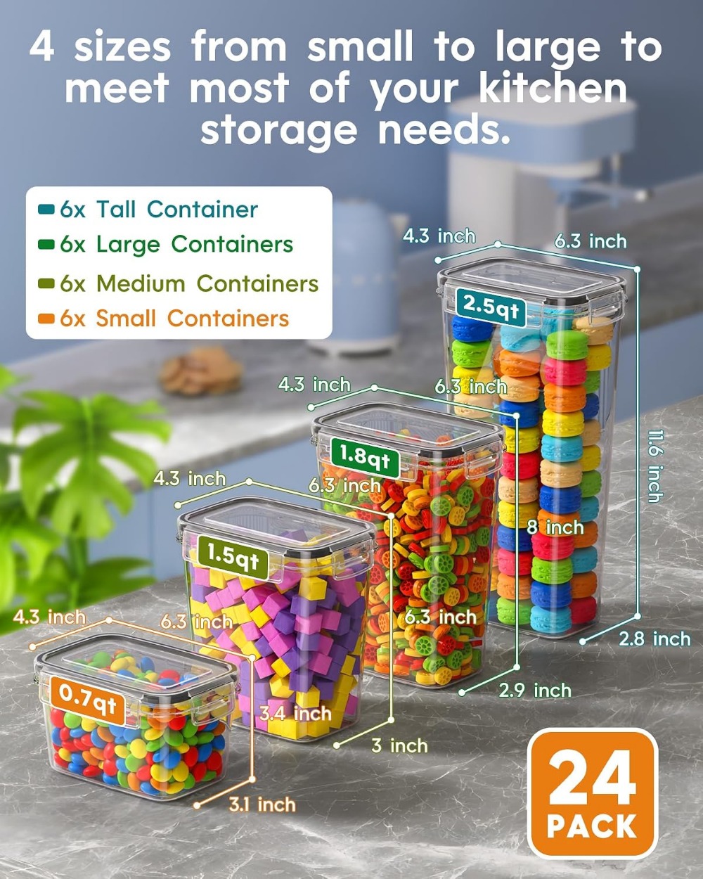 24 PCS Airtight Food Storage C - Food Storage Canister review and price