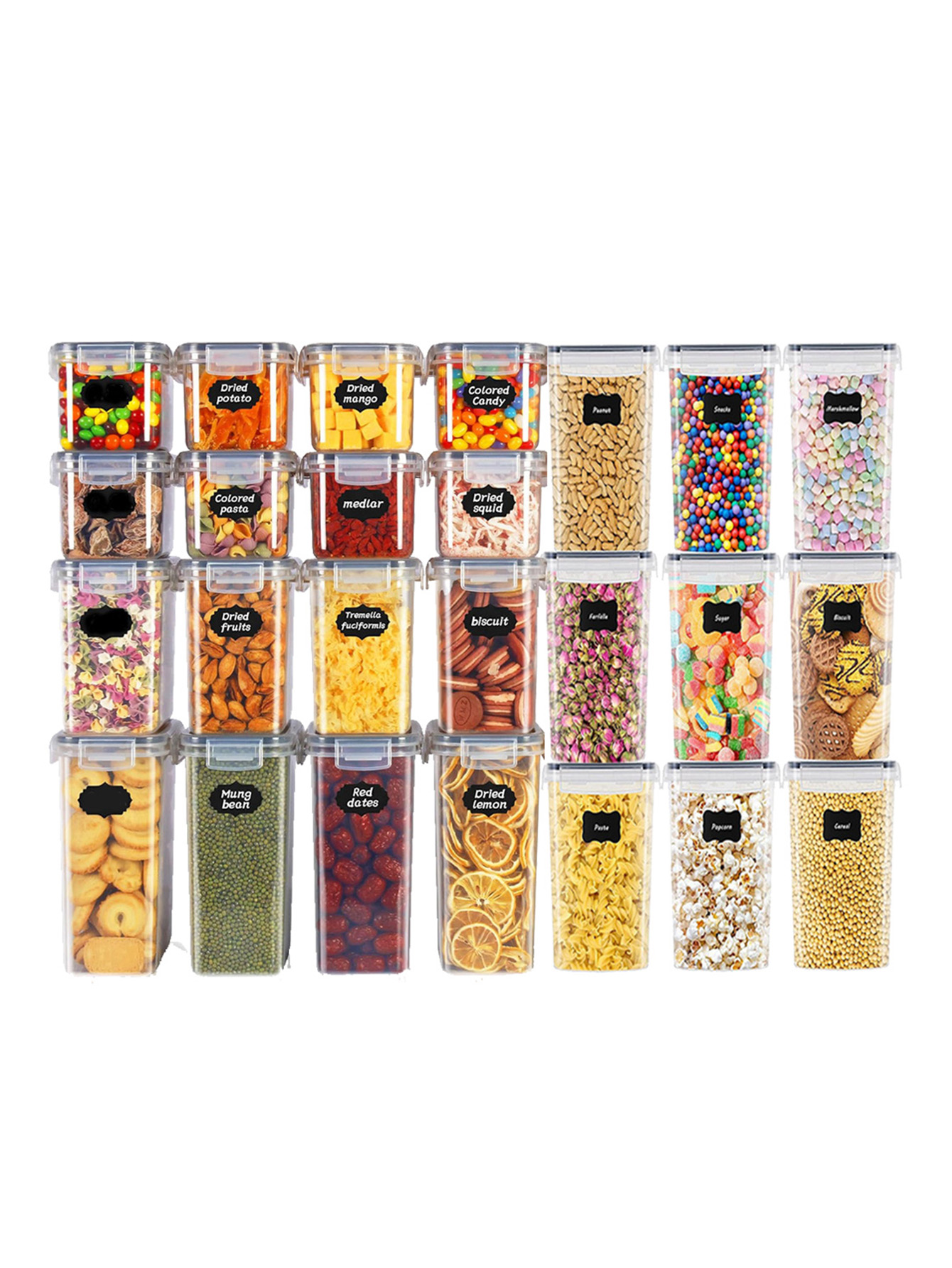 48pcs, Sealed Food Storage Con - Food Storage Jars Plastic review and price