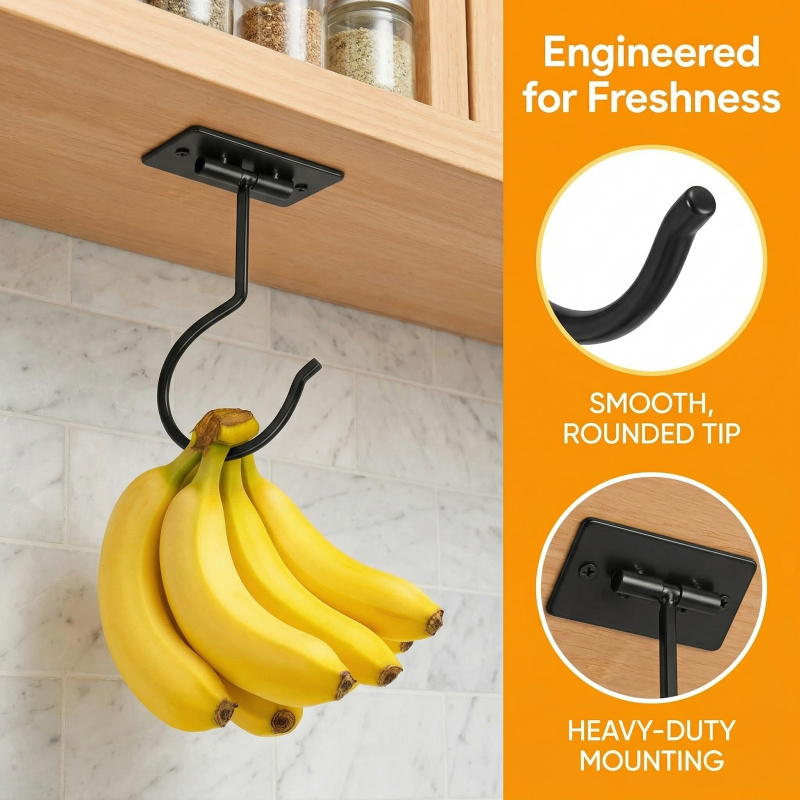 Black Metal Self-Adhesive Bana - Food Storage And Organizer review and price
