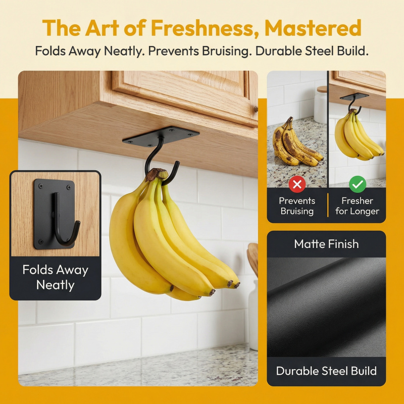 Black Metal Self-Adhesive Bana - Food Storage And Organizer review and price
