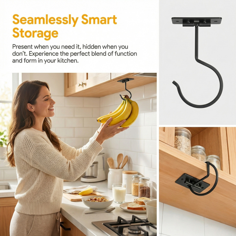 Black Metal Self-Adhesive Bana - Food Storage And Organizer review and price