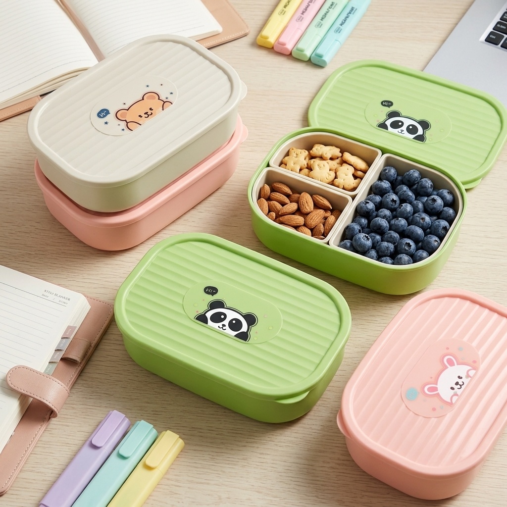 Cute Plastic Divided Lunch Box - Food Storage Safety review and price